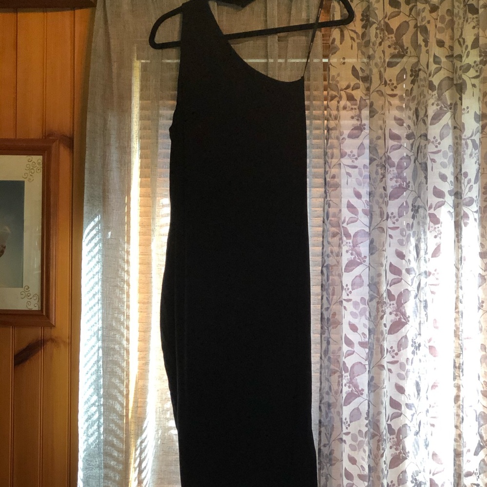 One side off the shoulder dress